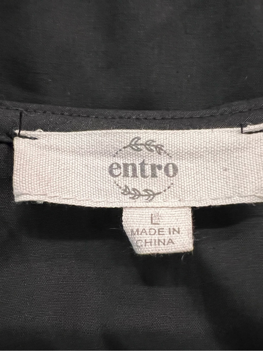 Entro Black Peplum Blouse Ruffle Sleeves Peter Pan Collar Bows Size L - Picture 3 of 7